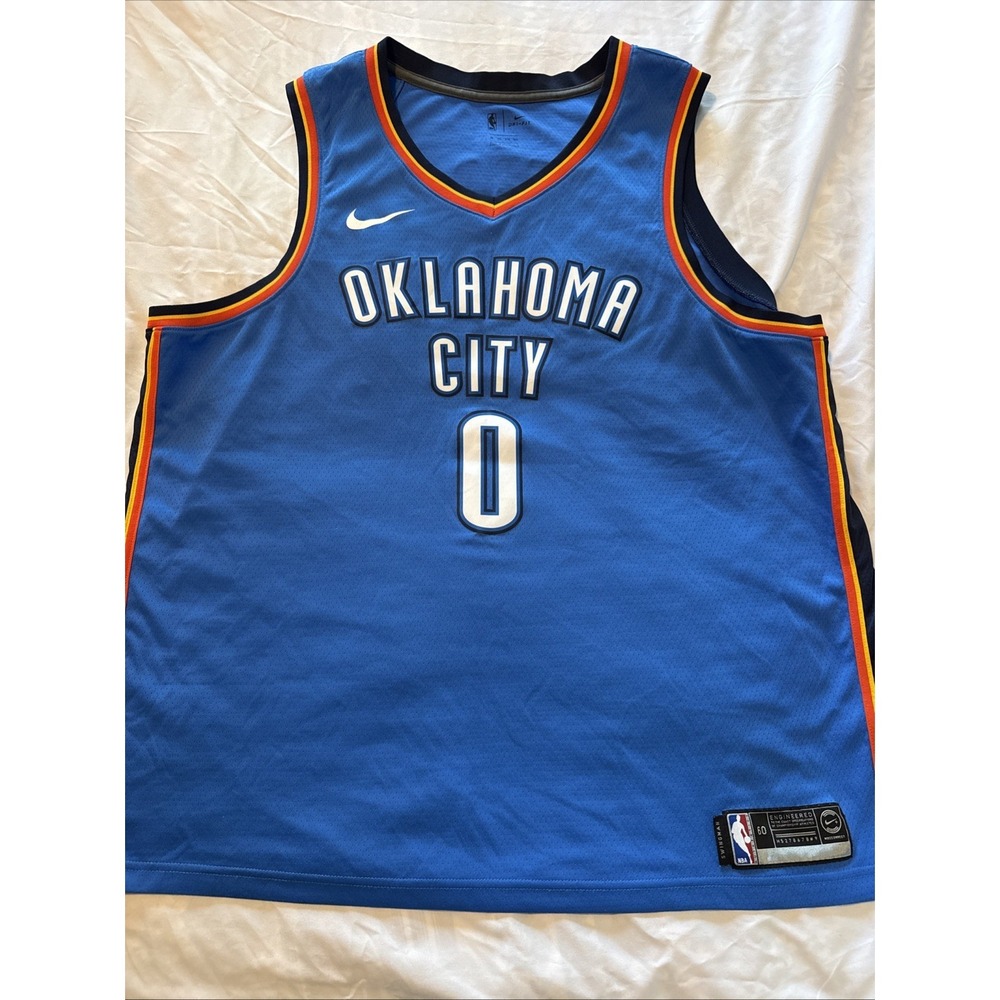 Russell Westbrook #0 Nike Oklahoma City Thunder Swingman Jersey Size 60 3XL